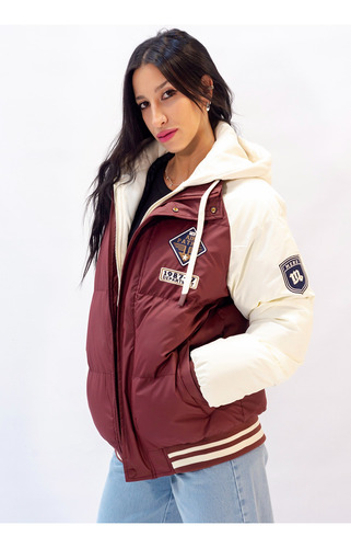 Campera Mujer Universitaria Puffer Impermeable Abrigo