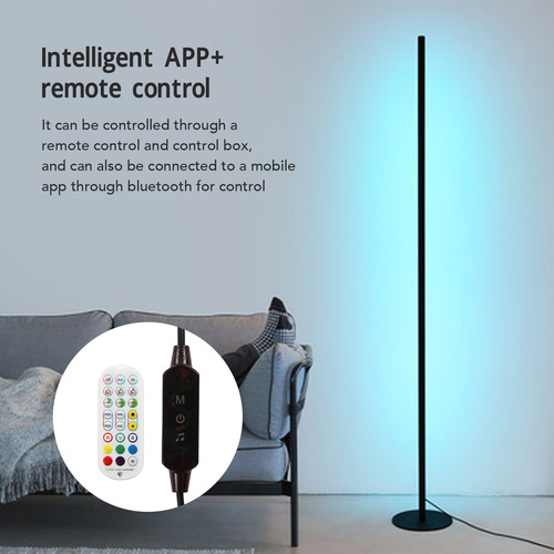 Luminária De Chão Led Moderna Minimalista Iluminada Rgb