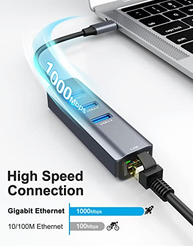 Adaptador Usb C A Ethernet, Ablewe 4 En 1 Rj45 A Usb-c/thund