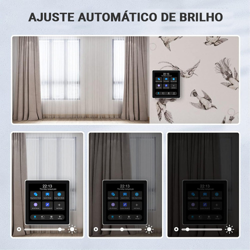 Painel Controle Casa Smart Interruptor Zigbee Tuya Touch 4