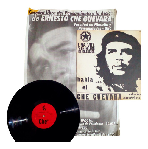 Habla El Che Guevara Disco De Vinilo Lp Afiche Grande! Imp