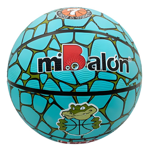 Pelota Mibalón Básquet Goma #7 Diseño Celeste