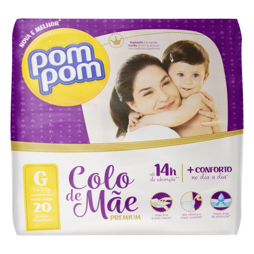 Fraldas Pom Pom Colo de Mãe Premium G