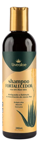 Shampoo Natural Fortalecedor Livealoe  Cabelos Normais E Oleosos Com Aloe Vera , Açafrao Moringa E Castanha Do Brasil 