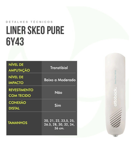 Liner Transtibial Silicone Skeo Pure 25cm 6y43 - Ottobock