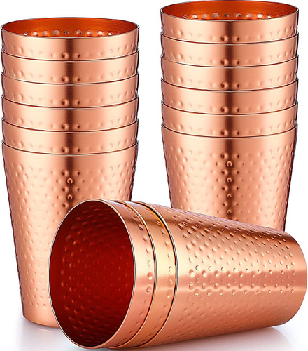 Set De Vasos Nuogo, De Aluminio Anodizado Martillado, 12u.