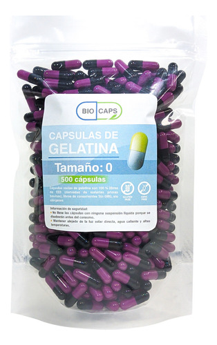 Capsulas Vacias De Gelatina Negro/morado Nro 0 (500 Und)