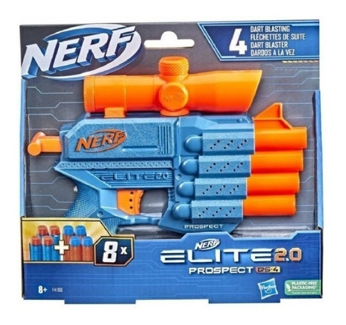 Nerf Elite 2.0 Prospect Qs-4 Pistola 8 Dardos Hasbro