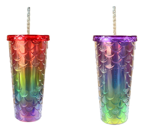 30 Vasos Con Textura Doble Pared 24oz Tapa Popote Mayoreo