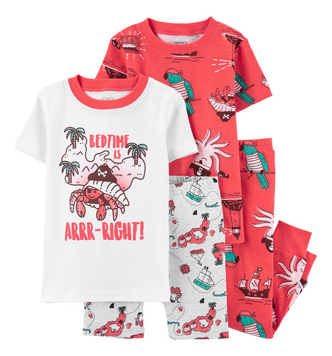 Carter´s Set 4 Piezas Pijama Algodon Piratas 1n707410