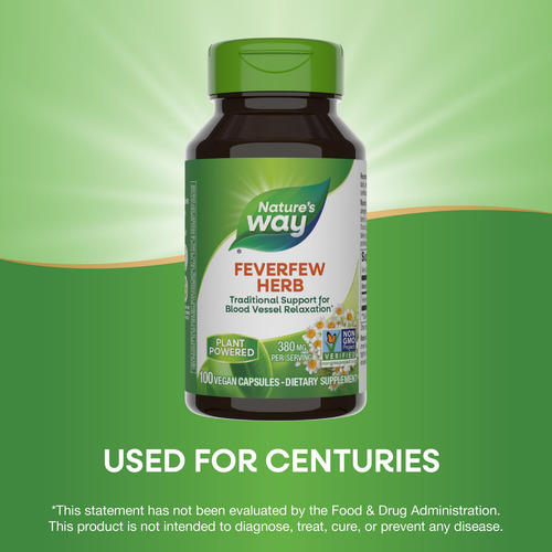 Suplemento Nature's Way Feverfew 380 Mg Tru-id Certified 100