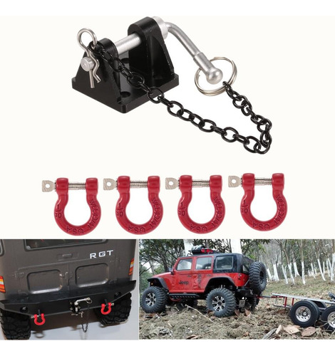 1:10 Rc Metal Tow Shackle Trailer Hook Set Para Scx10 -4 D90