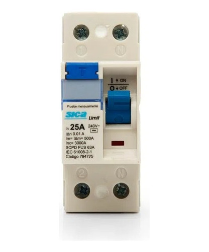 Disyuntor Interruptor Diferencial Bipolar 2x25a Sica