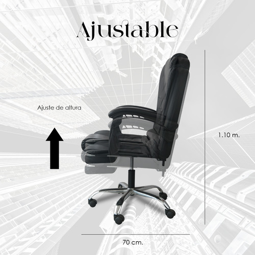 Silla De Escritorio Ejecutiva Ergonomica Todostore Con Reposapies Ajustable Útil Para Gamer O Trabajo