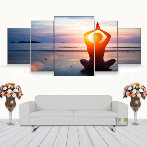 Quadros Decorativo Meditação Na Praia 128x60 Lindo N03