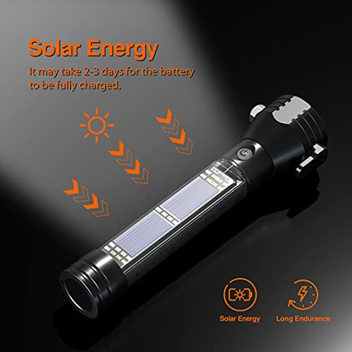 Linterna Led De Energia Solar Color Negro 2piezas Recargable