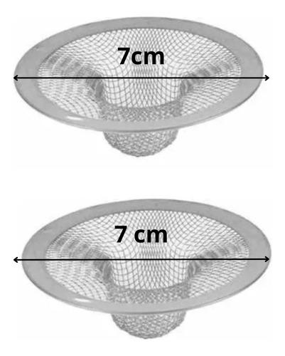 Kit C/2 Ralo Para Pia/ Tanque Tela Inox 7 Cm