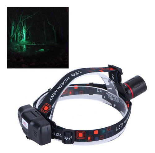 Linterna Frontal Led, Luz Verde, Impermeable, Carga Usb