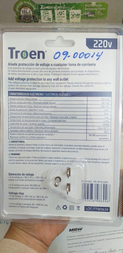 Imagen 2 de 2 de Protector De Voltaje 220v Para A/a De 18 A 24 Btu Troen