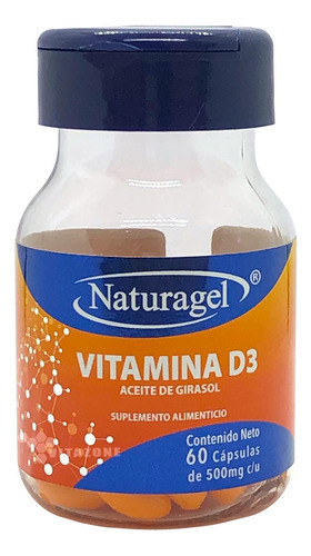 Vitamina D3 60 Cápsulas Naturagel Sabor Sin Sabor