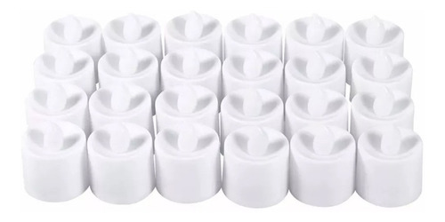 Set 24 Velas Led Blanca Calido +  Pilas Chileclick