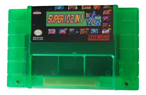 Cartucho Multijuegos Super Nintendo Snes 102 En 1, Mario 