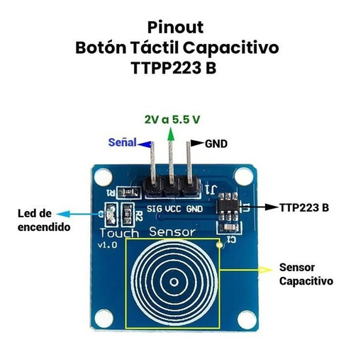Kit 30 Botones Tactil Ttp223b Sensor Capacitivo Touch Switch
