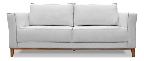 Sofá 3 Lugares Potenza Linho Rústico Grigio 190 Cm Cor Cinza