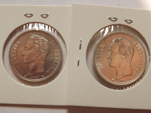 Imagen 4 de 4 de Dos Monedas De Plata. (2 Bs) Dos Bolívares. Años 1960 Y 1965