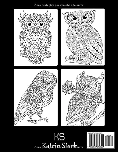 Buhos Libro Para Colorear: Disenos Buho Y Mandala Para Alivi