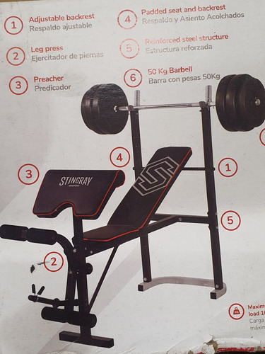 Banco De Pesas Ejercicios Gimnasio Importado Gym Predicador