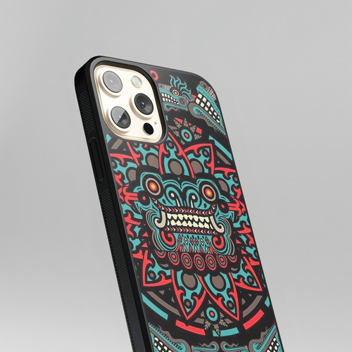 Funda Celular México Azteca Serpiente Emplumada Maya Quetzal Color Negro iPhone 11 Pro Max