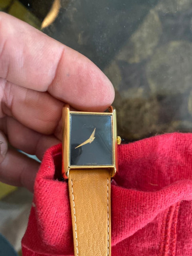 Reloj Must Cartier Tank Bañado En Oro Negro Dorado Oscuro Negro (Usado)