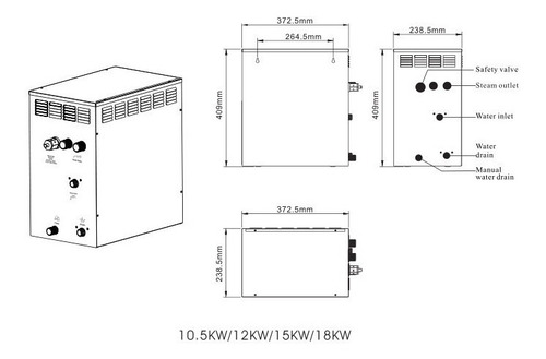 Turco Caldera Eléctrica Gs08n 12kw 220v (14-16m3)