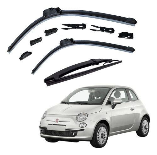 Juego De 3 Limpiaparabrisas Brx Fiat 500 2016