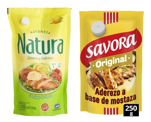 Combo Mayonesa Natura 950g Y Mostaza Savora 250g Aderezos