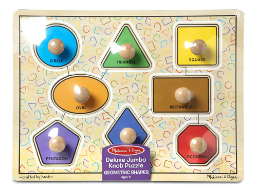 Puzle De Madera Melissa Doug Deluxe Jumbo Knob, Geométrico