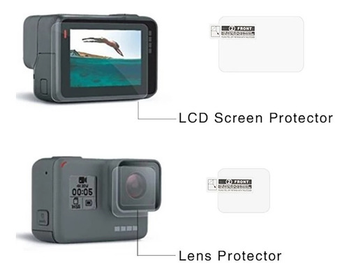 Imagem 6 de 8 de 2 Película Proteção Lente E Tela Lcd Gopro Hero 5 6 Black