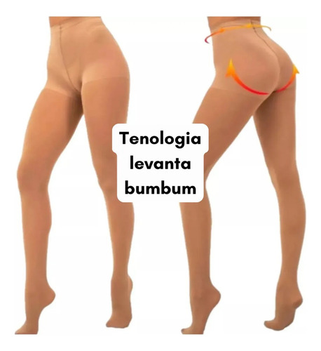 Meia Calça Anticelulite Fio 70d Com Brilho Look Ideal Rodeio Bege Un