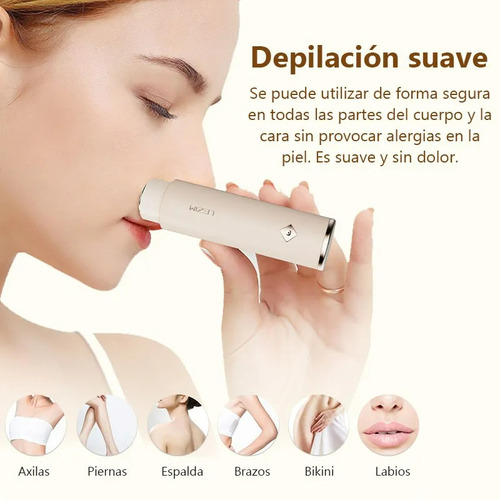 Inalambrico Depiladora Facial Maquina Mujer Recargable Usb Color Blanco