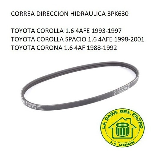 Correa Direccion Hid 3pk630 Toyota Corolla Spacio 1.6 98-01