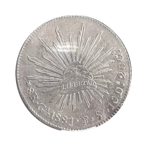 Moneda 8 Reales Primera Republica 1881 Guadalajara Ga Fs