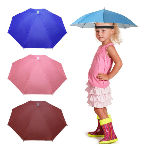 4 Pack Umbrella Hats, 20.5 Hands-free Head Umbrella Hats Fo