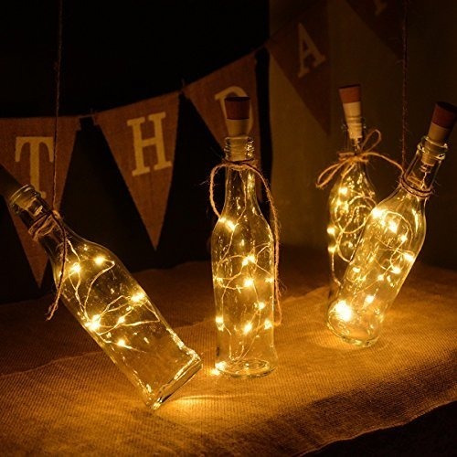 Kingleder Botella De Vino Usb Recargable Led Corcho Luz Cade