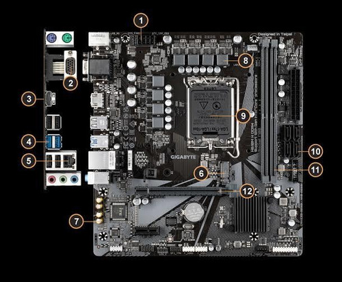 Gigabyte Tarjeta Madre Gigabyte H610m H Ddr4 Matx Lga 1700