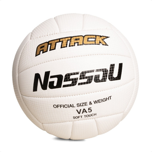 Pelota De Voley Nassau Profesional Attack Soft Nº 5 Color Blanco