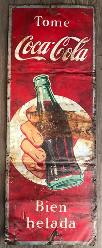 Cartel Antiguo De Chapa Litografiada Coca-cola. 7o 1461