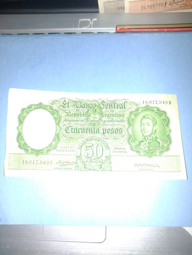 Argentina Billete 50 Pesos 1958 Sin Circular Apenas Detalle 