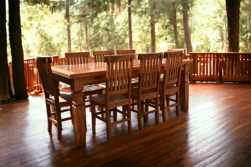 Jogo De Jantar 250x100 Com 12 Cadeiras Madeira Maciça Rustic