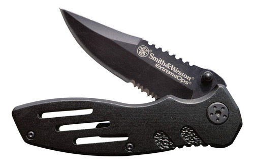 Y Smith & Wesson Extreme Ops Swa24s Cuchillo Plegable, Negro